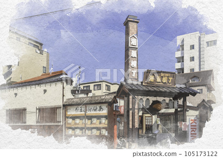 Watercolor-style Saijo Sakagura-dori Sakagura Yokocho Higashi-Hiroshima City, Hiroshima Prefecture Watercolor-style Saijo Sakagura-dori Sakagura Yokocho Higashi-Hiroshima City, Hiroshima Prefecture 105173122