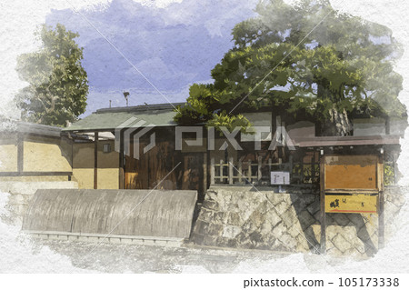 Watercolor-style Saijo Sake Brewery Street Saijo Yokkaichi Shuku Honjin Ruins Higashi-Hiroshima City, Hiroshima Prefecture 105173338
