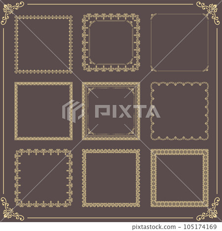 Vintage Big Set of Square Vector Patterns. Collection of Graphics Vintage Big Set of Square Vector Patterns. Collection of Graphics 105174169