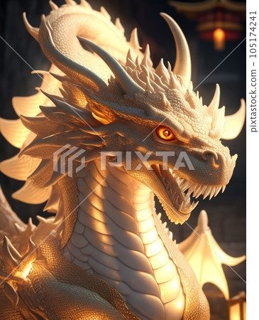 dragon sculpture and flying dragon dragon sculpture and flying dragon 105174241