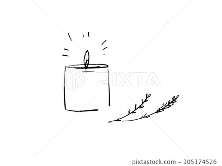 Monochrome sketch illustration of aroma candle 105174526