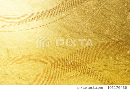 Japanese-style (abstract) Background is golden Japanese paper, overlapping circles, 105176486