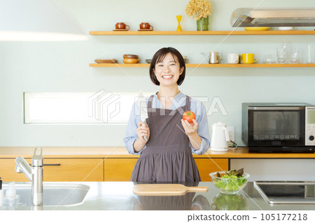 女人與蔬菜的照片 女人與蔬菜的照片 105177218