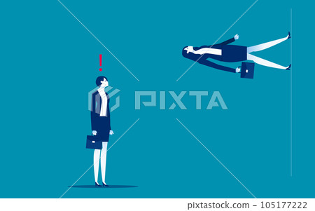 Confused business person look partner walk another direction. Business different path vector illustration 105177222