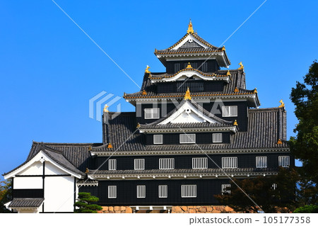 [Okayama Prefecture] Okayama Castle in sunny weather (after major renovation in Reiwa) 105177358