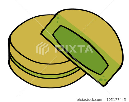 Simple matcha-flavored large-sized grilled illustration material Simple matcha-flavored large-sized grilled illustration material 105177445