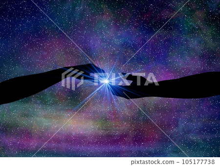 星空背景上的手牽手 105177738