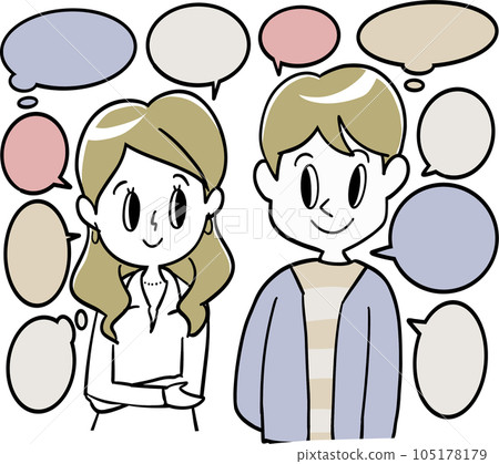 夫婦和講話泡泡 105178179