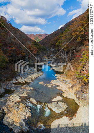 栃木日光市 日光國立公園 龍王峽 秋葉 105178777