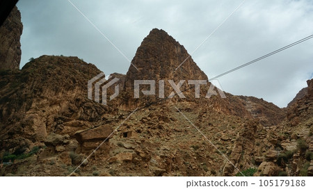 Sheer rock wall of Todra Gorge [Morocco] 105179188