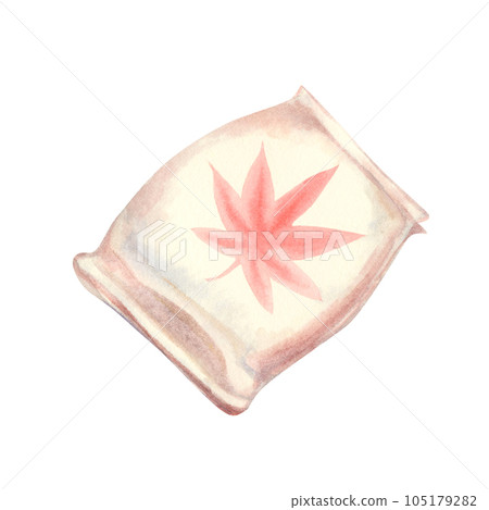 Watercolor traditional Japanese sweets Momiji Manju are sweet pastries stuffed in the shape of a maple leaf, made during the autumn season of admiring maple trees. 105179282