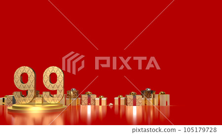 The 9.9 number on red background for sale or promotion concept 3d rendering 105179728
