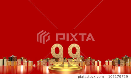The 9.9 number on red background for sale or promotion concept 3d rendering 105179729