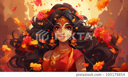 woman at the Telangana festival. 105179854