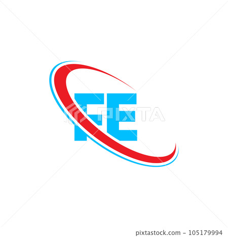 FE F E letter logo design. Initial letter FE linked circle upercase monogram logo red and blue. FE logo, F E design FE F E letter logo design. Initial letter FE linked circle upercase monogram logo red and blue. FE logo, F E design 105179994