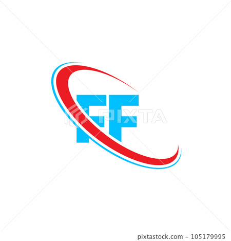 FF F F letter logo design. Initial letter FF linked circle upercase monogram logo red and blue. FF logo, F F design FF F F letter logo design. Initial letter FF linked circle upercase monogram logo red and blue. FF logo, F F design 105179995