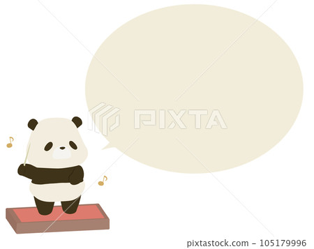一隻熊貓在指揮。與講話泡泡 一隻熊貓在指揮。與講話泡泡 105179996