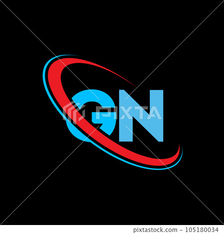 Gn letter initial with royal wing logo template Vector Image