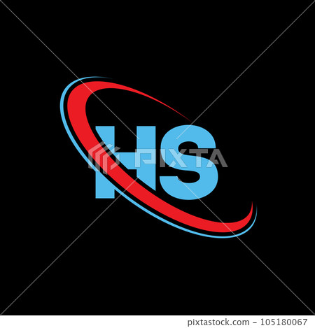 HS H S letter logo design. Initial letter HZ linked circle upercase monogram logo red and blue. HS logo, H S design HS H S letter logo design. Initial letter HZ linked circle upercase monogram logo red and blue. HS logo, H S design 105180067