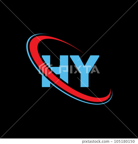 HY H Y letter logo design. Initial letter HY linked circle upercase monogram logo red and blue. HY logo, H Y design HY H Y letter logo design. Initial letter HY linked circle upercase monogram logo red and blue. HY logo, H Y design 105180150