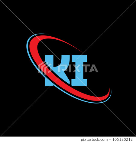 KI Letter Logo Design. Initial Letters KI Gaming's Logo Icon For Technology  Companies. Tech Letter KI Minimal Logo Design Template. KI Letter Design  Vector With White And Black Colors. KI Royalty Free