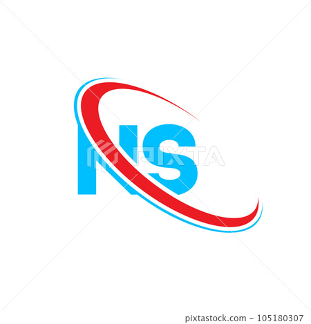 NS N S letter logo design. Initial letter NS linked circle upercase monogram logo red and blue. NS logo, N S design NS N S letter logo design. Initial letter NS linked circle upercase monogram logo red and blue. NS logo, N S design 105180307
