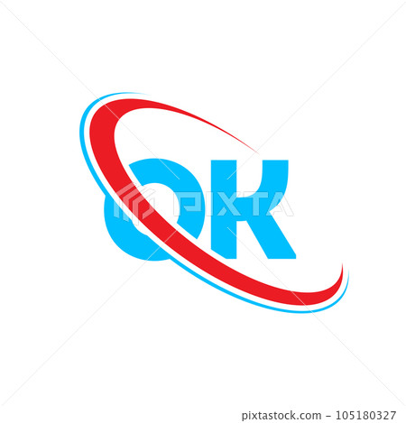 OK O K letter logo design. Initial letter OK linked circle upercase monogram logo red and blue. OK logo, O K design OK O K letter logo design. Initial letter OK linked circle upercase monogram logo red and blue. OK logo, O K design 105180327
