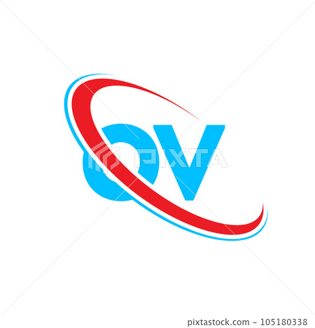 OV O V letter logo design. Initial letter OV linked circle upercase monogram logo red and blue. OV logo, O V design OV O V letter logo design. Initial letter OV linked circle upercase monogram logo red and blue. OV logo, O V design 105180338