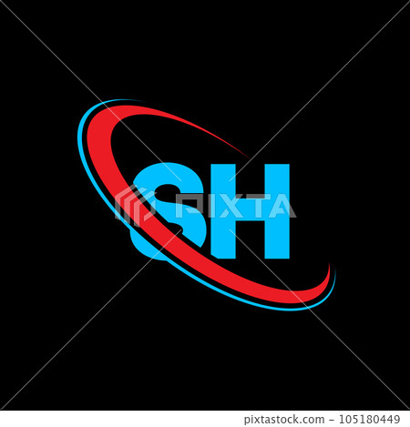 SH S H letter logo design. Initial letter SH... - Stock Illustration ...