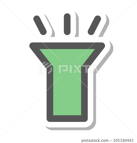 Sticker style mini mini icon flashlight 105180481