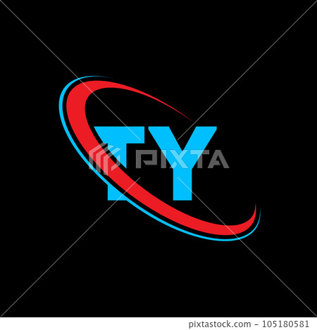 TY T Y letter logo design. Initial letter TY linked circle uppercase monogram logo red and blue. TY logo, T Y design. ty, t y TY T Y letter logo design. Initial letter TY linked circle uppercase monogram logo red and blue. TY logo, T Y design. ty, t y 105180581