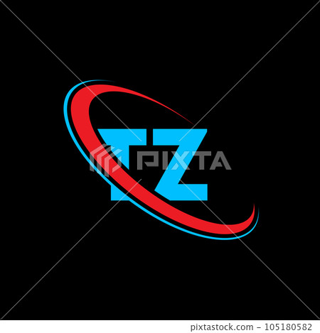 TZ T Z letter logo design. Initial letter TZ linked circle uppercase monogram logo red and blue. TZ logo, T Z design. tz, t z TZ T Z letter logo design. Initial letter TZ linked circle uppercase monogram logo red and blue. TZ logo, T Z design. tz, t z 105180582