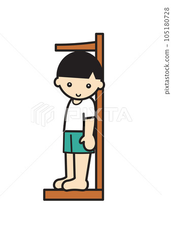 boy measuring height boy measuring height 105180728