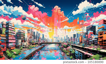 Colorful Japanese scenery (Tokyo, Kyoto, city) 105180890