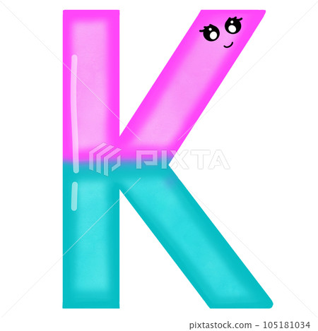 cartoon alphabet  K on transparent background 105181034