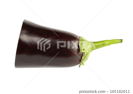 Half eggplant isolated on white background. File contains clipping path. 105182011