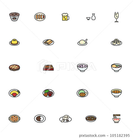 迷你迷你飲食顏色圖標集 04 105182395