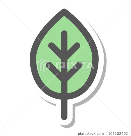 Sticker style mini mini icon leaf Sticker style mini mini icon leaf 105182402