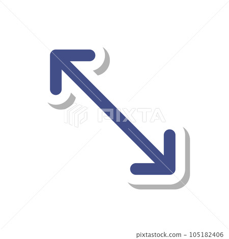 Sticker style mini mini icon arrow diagonally down 105182406