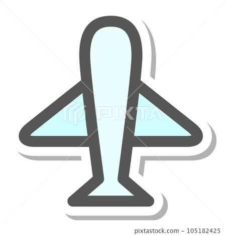Sticker style mini mini icon airplane 105182425