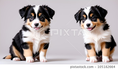 可愛的小狗和兄弟姐妹的插圖 105182664