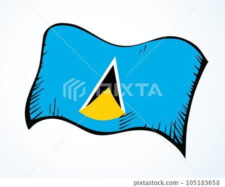 Flag of Saint Lucia. Vector drawing icon 105183658