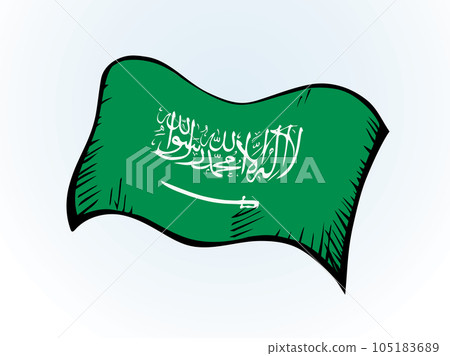 Flag of Saudi Arabia. Vector drawing sign 105183689