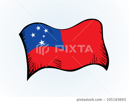 Flag of Samoa. Vector drawing icon 105183693