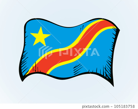 Flag of the Congo. Vector drawing icon Flag of the Congo. Vector drawing icon 105183758