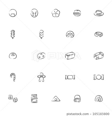 Minimini eating and drinking brush writing icon set 02 105183800