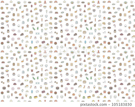 Color mini eating and drinking pattern wallpaper illustration sideways 105183830