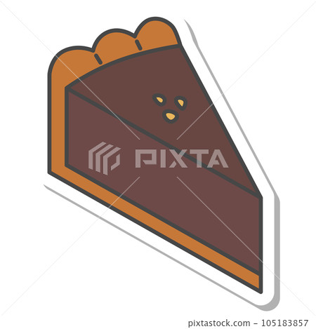 Sweets sticker-style single icon illustration chocolate tart Sweets sticker-style single icon illustration chocolate tart 105183857