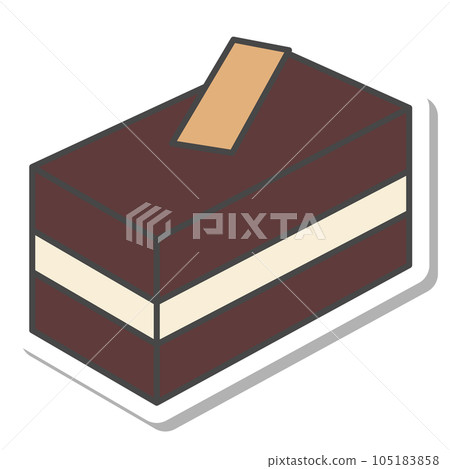 Sweets sticker style single item icon illustration chocolate cake Sweets sticker style single item icon illustration chocolate cake 105183858