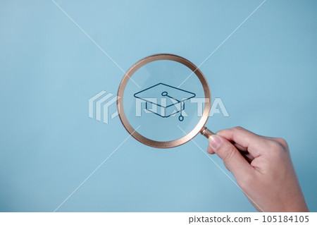 education icon and graduate cap concept. person graduation icon. High quality photo 105184105